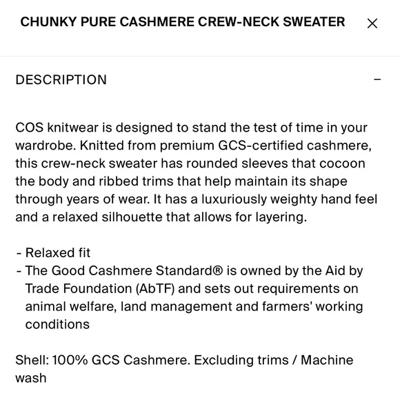 COS Chunky Pure Cashmere Crew Neck Sweater Black Size XS - Picture 8 of 9